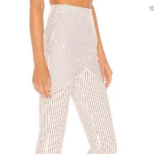 Michael Costello x Revolve Cassandra Pant Linen Blend in Orange Stripe